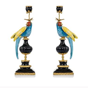 Imagem de Castiçal nórdico luxo cerâmica cobre papagaio decoração retro luxo casa artesanato decoração vela mesa