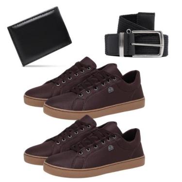 Imagem de Kit 2 Tênis Masculino Casual + Cinto + Carteira Social - Bless Acessór