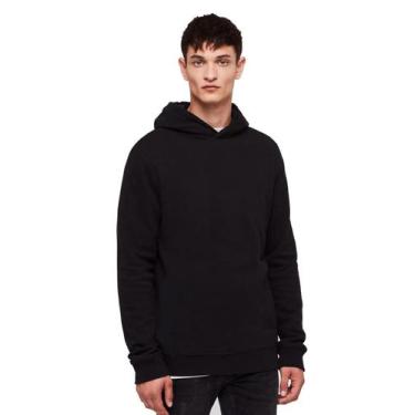 Imagem de Moletom Flanelado Fechado com Capuz Preto Liso 100% Algodão - Di Nuevo