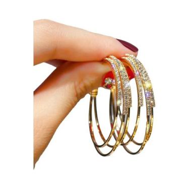 Imagem de Brincos De Argola Em Cobre Banhado a Ouro 18K Com Design De Gota d'Águ