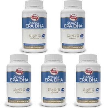 Imagem de Ômega 3 EPA DHA 120 cápsulas Vitafor - 5 unidades - Vitamina E