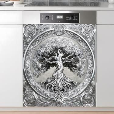 Imagem de AOHMPT Capa do adesivo do ímã da máquina de lavar louça: Decalque de painel de Natal decorativo para decoração de cozinha, 58 cm x 66 cm decoração de painel de adesivos de decoração de