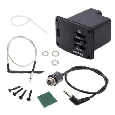 Imagem de TUOREN Captador ukulele com pré-amplificador UK-2000 2 bandas equalizador Ukulele Piezo Pickup violino e sistema de sintonizador pré-amplificador 1 conjunto