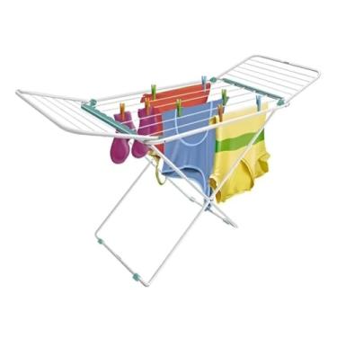 Imagem de Varal De Chão Com Abas Dobrável Portátil Grande Roupas Apartamento(sem abas preto)