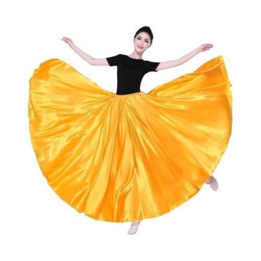 Imagem de Saia Longa De Dança Do Ventre Em Cetim 360 Graus Para Mulheres, 15 Cor