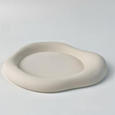 Imagem de Porta-copos de silicone branco antigo - Tapete de copo espesso resistente ao calor com design ranhurado para proteção de mesa, porta-copos antiderrapante para mesa de centro e decoração de casa