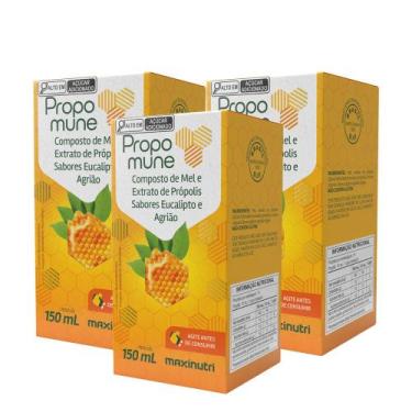 Imagem de Kit 3 Propomune Xarope Própolis Eucalipto 150 ml Maxinutri