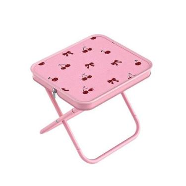 Imagem de Banco dobrável, cadeira de acampamento portátil dobrável, rosa - Taiyu