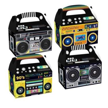 Imagem de Caixas de presente Retro Boombox 12 peças com alça 16x9,5x9,5cm - yiwe