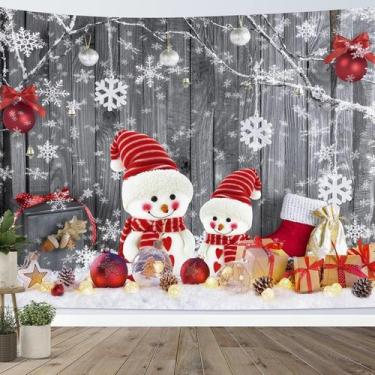 Imagem de Tapeçaria para pendurar na parede Christmas Snowman Family 150 cm x 13