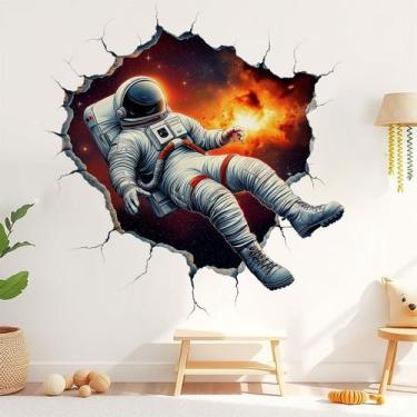 Imagem de Adesivos de parede 3D Astronaut Space Wallpaper 40x60cm PVC - yiweisai