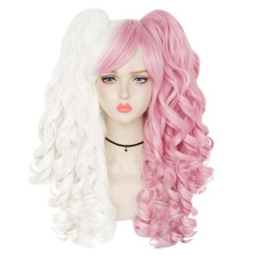Imagem de Peruca de cosplay Peach and Lily/Jia Lolita rosa dupla cor - Taiyuanke