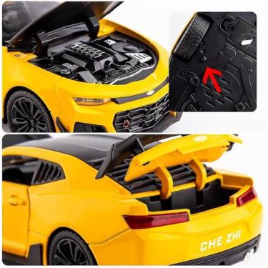 Imagem de 1/24 Camaro Bumblebee Car Model Toy Zinc Alloy Casting Pull - Gloome S