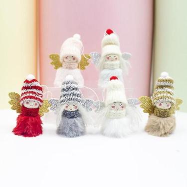 Imagem de Enfeite de Natal, pingente de pelúcia Angel Girl para decoração - Gloo