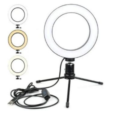 Imagem de Ring Light Iluminador Led 6 Polegadas 16cm Para Maquagem Top