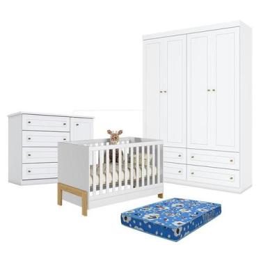 Imagem de Quarto de Bebê Americano 4 Portas com Berço Americano Mini Cama Fantas