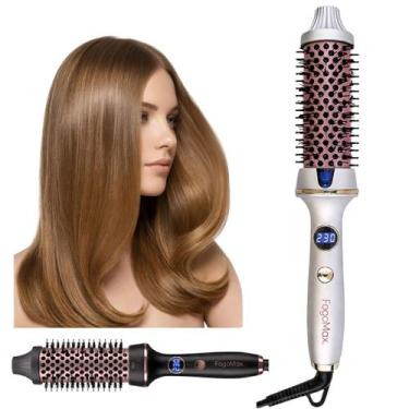 Imagem de Escova Alisadora Eletrica Modeladora Cabelo Profissional 3 em 1 Bivolt