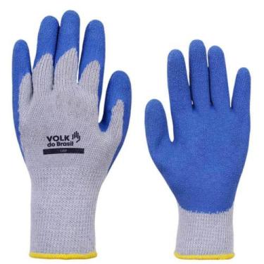 Imagem de Luva De Proteção Grip Látex Antiderrapante Volk, Azul, 9 (G)