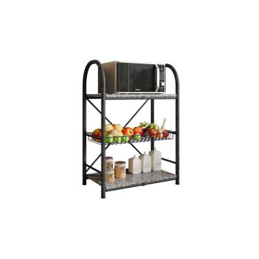 Imagem de Fruteira de Cozinha Artefamol Lori Aço 2 Prateleiras Tampo Granito