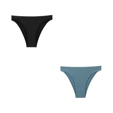 Imagem de Calcinhas Femininas Sem Costura De Cintura Baixa 2 Peças Lingerie Sexy