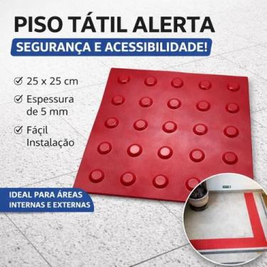 Imagem de Piso Tátil PVC 25x25cm Alerta - Dupla Face - 10 Peças - WAT Acessibili