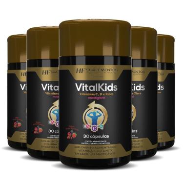 Imagem de 5X VITALKIDS VITAMINA C D ZINCO 30CAPS MASTIGAVEL HF-Unissex