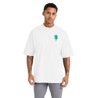 Imagem de Camiseta Oversized Estampada Masculina Algodão Conforto para Treino e Uso Diário-Masculino