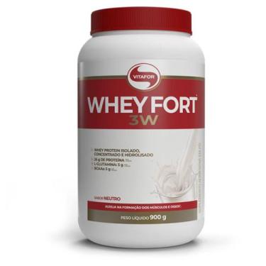 Imagem de Whey Fort 3W 900g Vitafor, Neutro, 900g