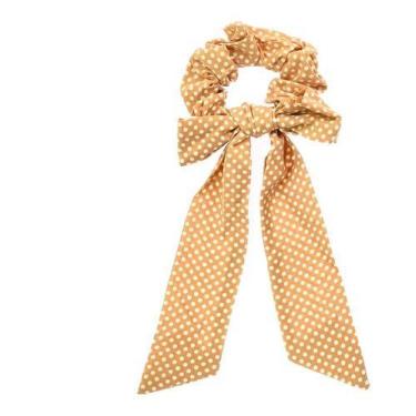 Imagem de Scrunchie De Bolinhas Para Cabelo Com Laço - Rosa E Branco - Relikie S