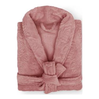Imagem de Roupão Lady G Blush Appel 100% Algodão Felpudo Macio para Pós-Banho e 