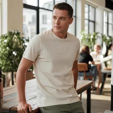 Imagem de Camiseta Masculina Logo Costura Colcci, Bege, G