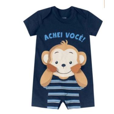 Imagem de Macaquinho Bebê Menino Infantil em Malha Algodão Macaco Achei Você Mac