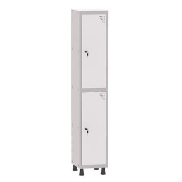 Imagem de Armário Guarda Volume Locker Roupeiro 1 Vão 2 Portas Aço GRF501/2 Cinz