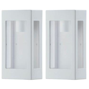 Imagem de Jogo 2 Arandelas Brancas Bivolt Lente Transparente Prime Luminária Externa Jardim Dital