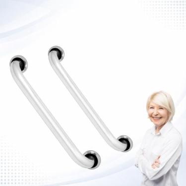 Imagem de Kit 2 Barras de Apoio 80 cm Anticorrosiva em Inox/Alumínio Suporta 150
