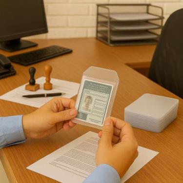 Imagem de Kit com 100 capas de proteção para documentos p6  porta cnh transparen