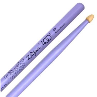Imagem de Baqueta Zildjian Limited Padrão 5B Purple 400th Anniversary Ponta de M