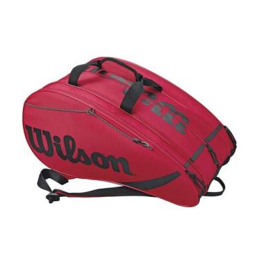 Imagem de Raqueteira Padel E Beach Tennis Rak Pak Wilson WRZ618100, Vermelho, Pr