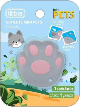 Imagem de Estilete Mini Pets Tilibra Cinza, Cinza