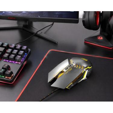 Imagem de Mouse Gamer Com Fio USB 7 Botões LED RGB Hrebos HS-311