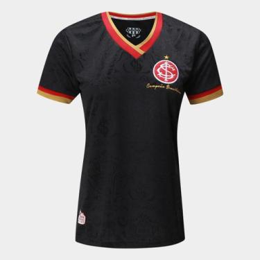 Imagem de Camisa Internacional 1975 Retrômania Feminina, Preto, GG