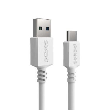 Imagem de Cabo Usb A 3.0 Macho P/ Usb Tipo-c - Branco - 3 Metros - Pucap3-3b - P