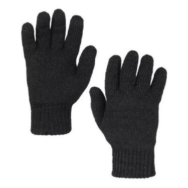Imagem de Luva De Lã Inverno Frio Masculino Feminino Preta Adulto - Laço&Rede