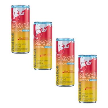 Imagem de Pack 4 Red Bull Energético Maçã Edition S/ Açúcar 250ml