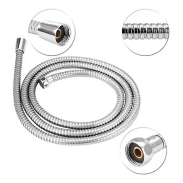 Imagem de Mangueira para Ducha Higiênica Condução de Água Quente e Fria Cromado Bognar 120cm