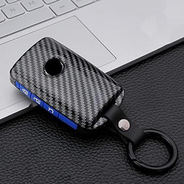 Imagem de Venus-David Capa de silicone para chave do carro Porta-chaves Bolsa para chaves do carro, adequado para Mazda 3 Alexa CX-30 CX30 CX5 CX 5 CX-5 CX8 CX9 CX4 2019 2020,3 botão azul carbono