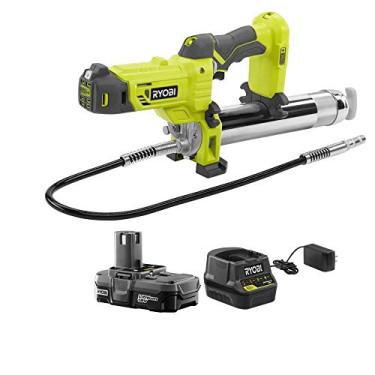Imagem de Ryobi P3410KN Kit de pistola de graxa sem fio de íon de lítio 18 V ONE+ com bateria e carregador de 1,3 Ah