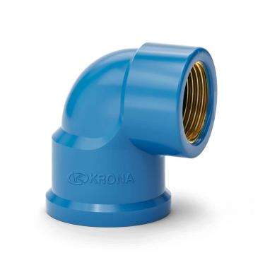 Imagem de JOELHO 90º AZUL COM BUCHA LATÃO 20MM X 1/2" - KRONA