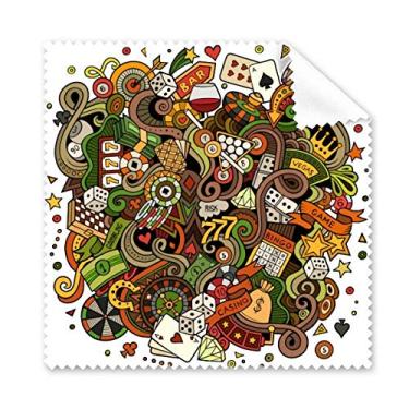 Imagem de Casino Bar Poker Card Chips Jackpot Ilustração Pano de Limpeza Limpador de Óculos de Tela de Telefone 5 peças