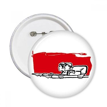 Imagem de Bandeira vermelha homem mulher caneta ilustração pinos redondos crachá botão emblema acessório decoração 5 peças